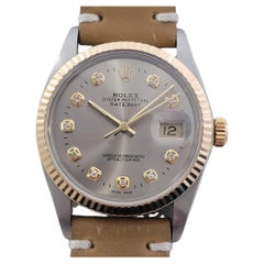 Mens Rolex Oyster 16013 Datejust 36mm 18k SS  Diamond Automatic 1980s RA522B