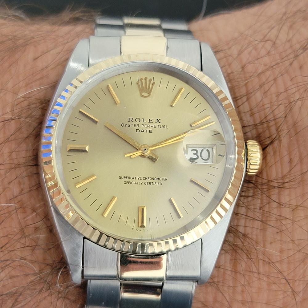 Mens Rolex Oyster Date 1500 14k Gold ss Automatic 1960s w Pouch RA166 6
