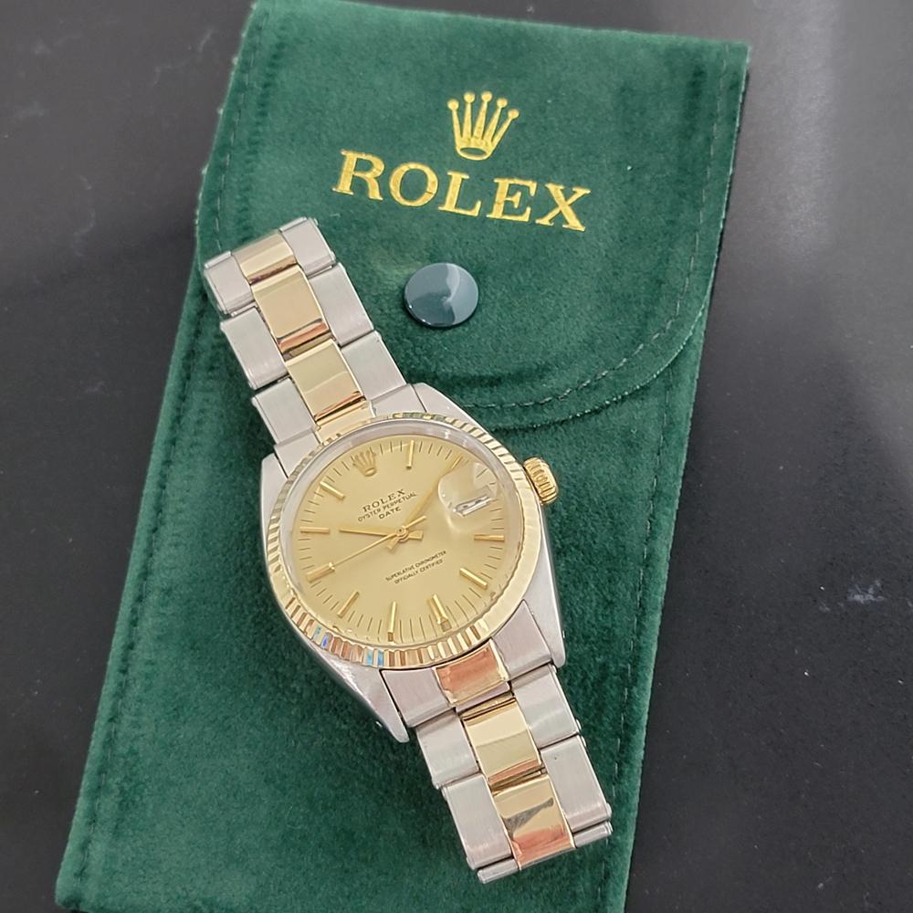 Mens Rolex Oyster Date 1500 14k Gold ss Automatic 1960s w Pouch RA166 7