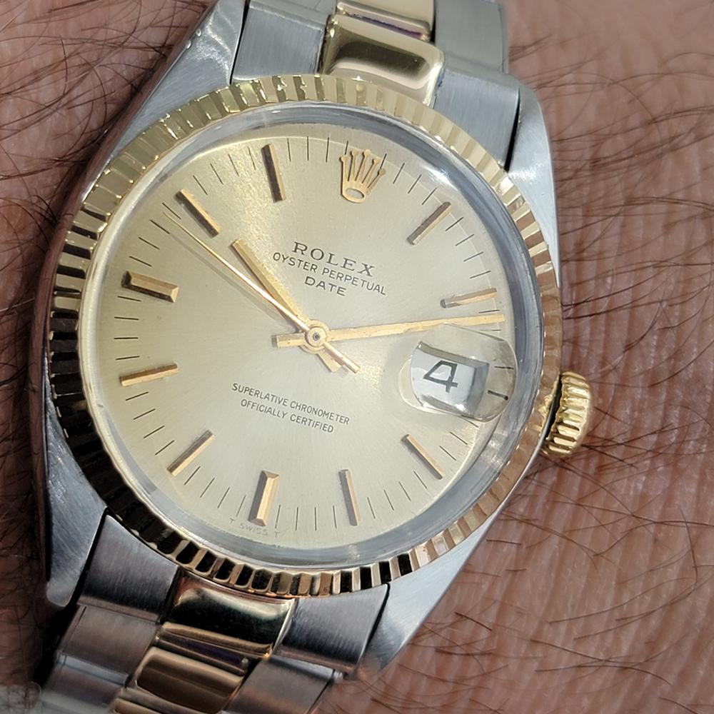 Mens Rolex Oyster Date 1500 14k Gold ss Automatic 1960s w Pouch RA166 5