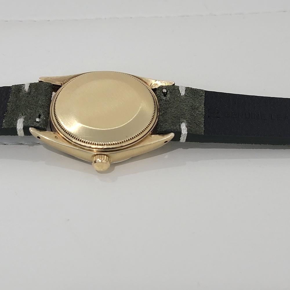 Mens Rolex Oyster Date 1503 34mm 14k Gold Automatic Diamond dial 1970s NA112 For Sale 6