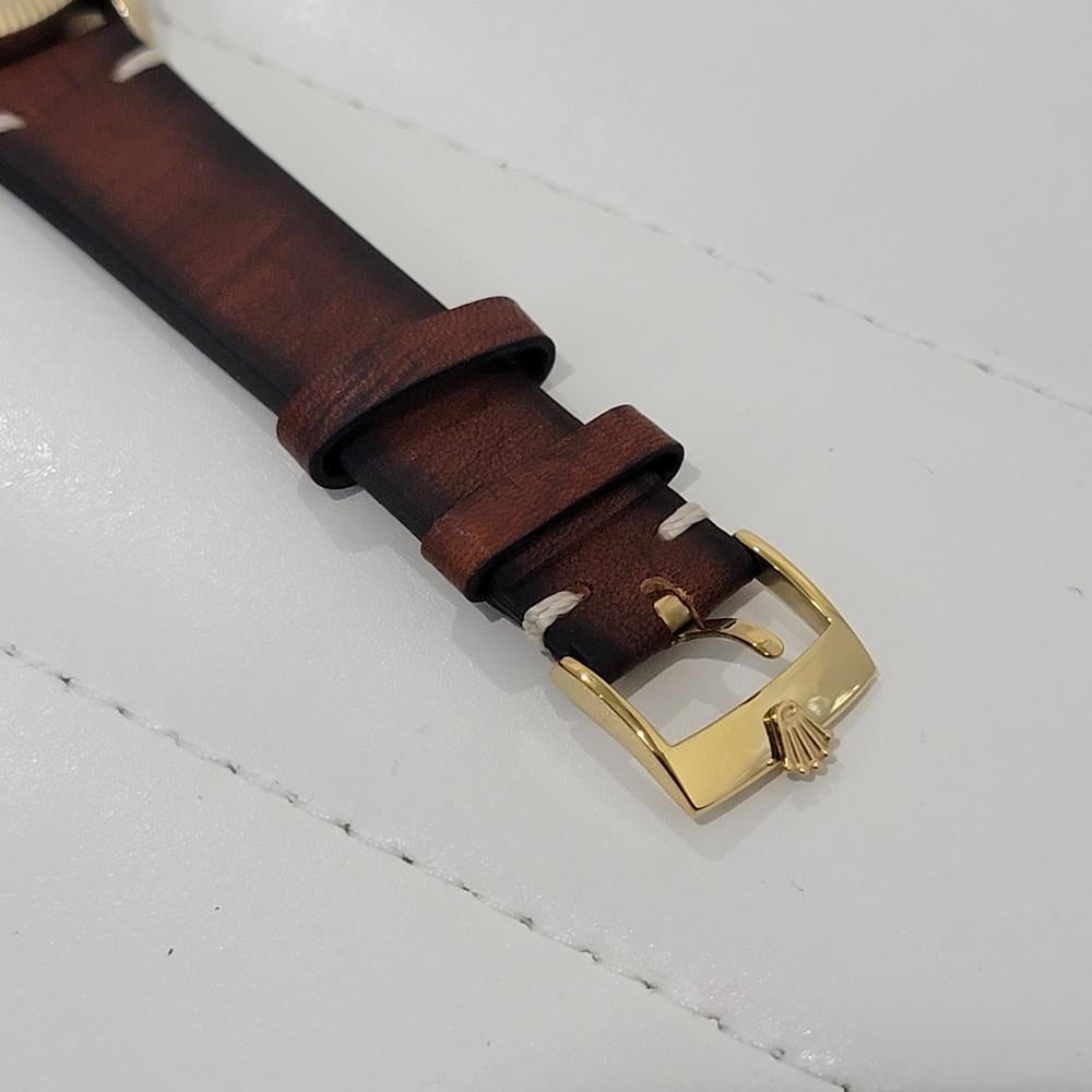 Mens Rolex Oyster Date 1503 34mm 14k Gold Automatic Diamond dial 1970s NA112 For Sale 4