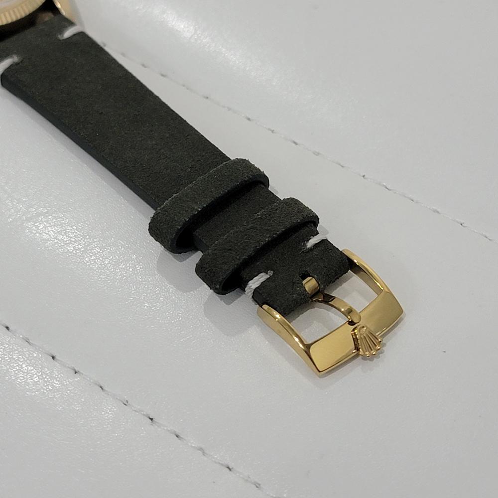 Mens Rolex Oyster Date 1503 34mm 14k Gold Automatic Diamond dial 1970s NA112 For Sale 4