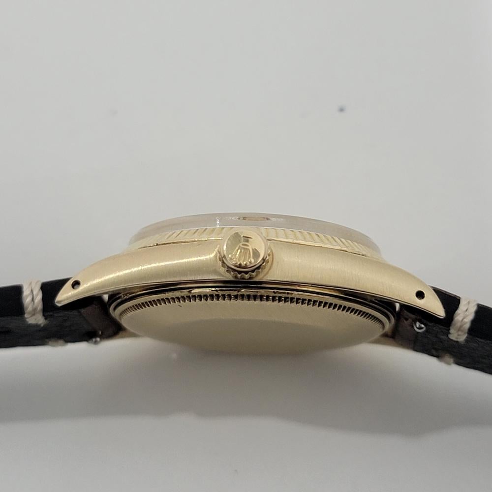 Mens Rolex Oyster Date 1503 34mm 14k Gold Automatic Diamond dial 1970s NA112 For Sale 5