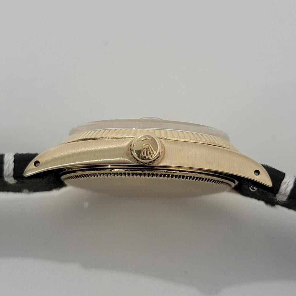 Mens Rolex Oyster Date 1503 34mm 14k Gold Automatic Diamond dial 1970s NA112 For Sale 5