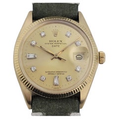 Reloj Rolex Oyster Date 1503 34mm Oro 14k Automático Esfera Diamante 1970s NA112