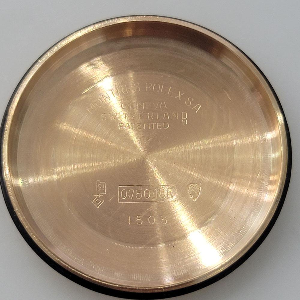 Mens Rolex Oyster Date 1503 18k Rose Gold Automatic 1960s Vintage RJC179B 7