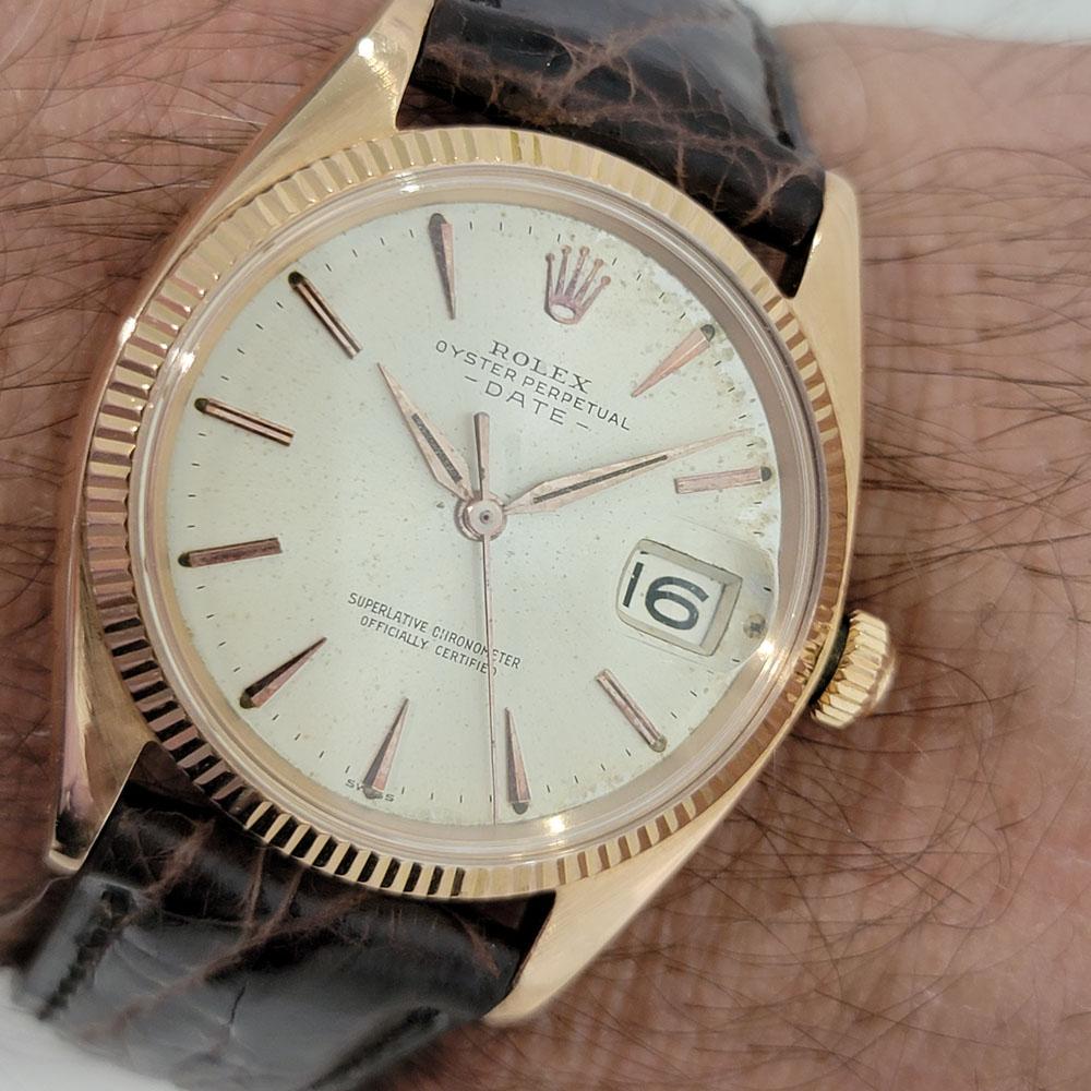 Mens Rolex Oyster Date 1503 18k Rose Gold Automatic 1960s Vintage RJC179B 5
