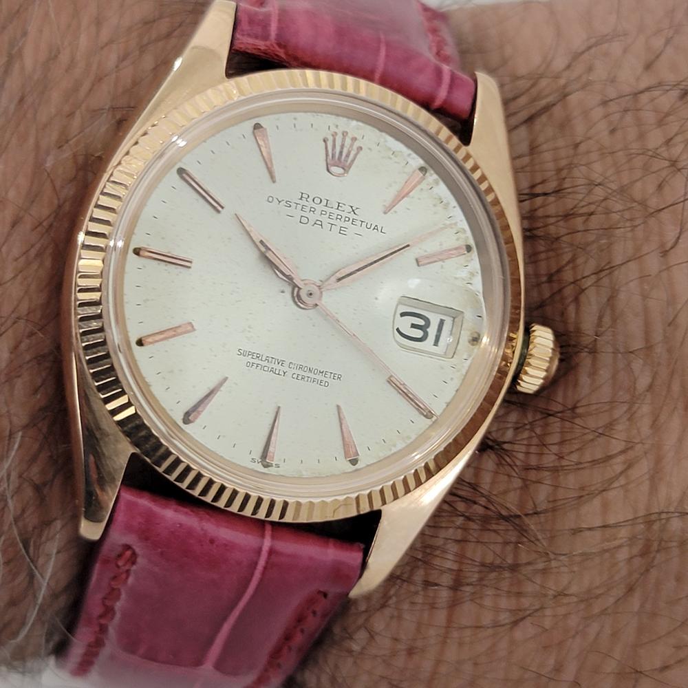 Mens Rolex Oyster Date 1960s Ref 1503 18k Rose Gold Automatic Swiss RJC179 5