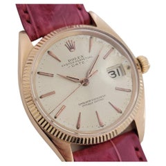 Vintage Mens Rolex Oyster Date 1960s Ref 1503 18k Rose Gold Automatic Swiss RJC179