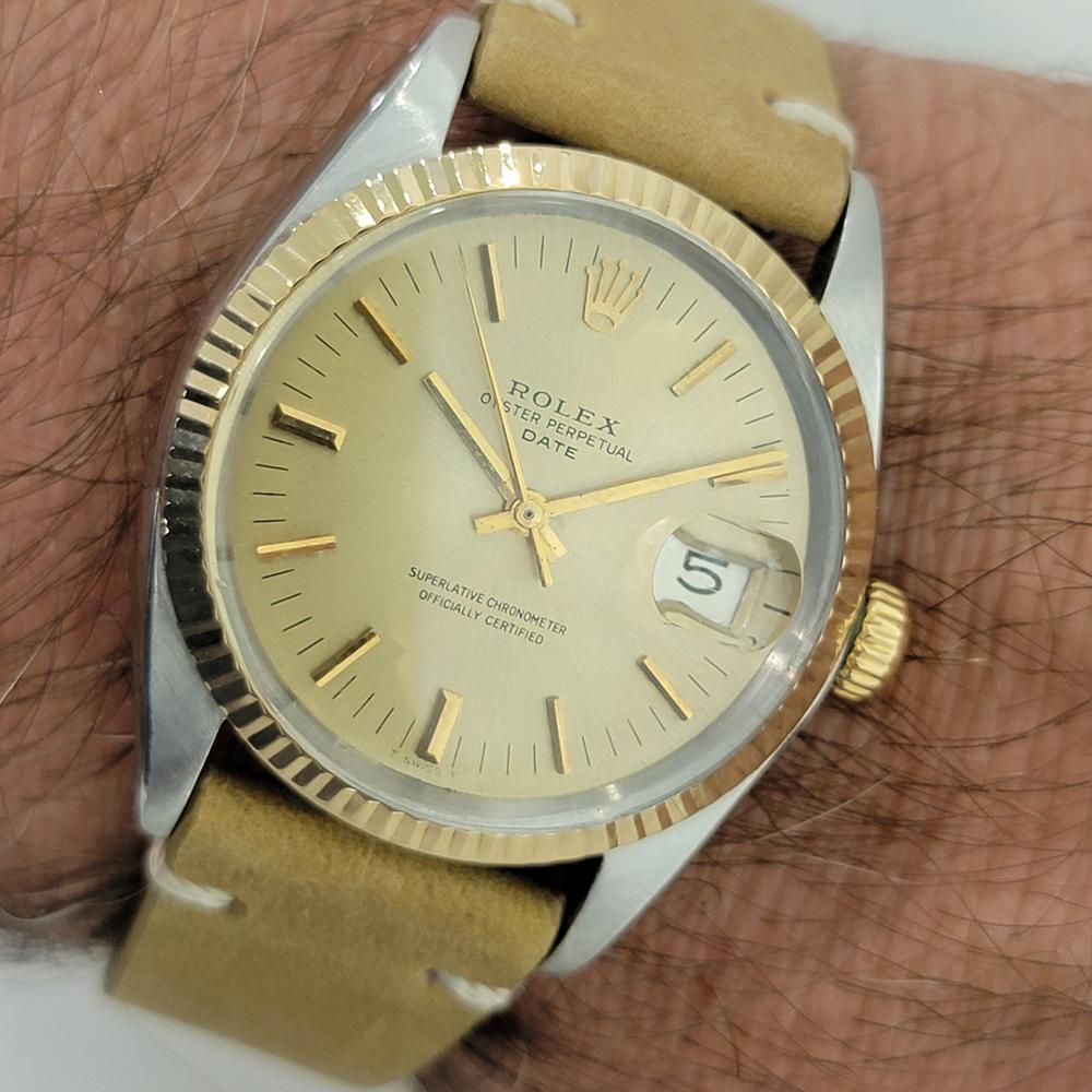 Mens Rolex Oyster Date Ref 1500 14k Gold ss Automatic 1960s w Pouch RA166T 6