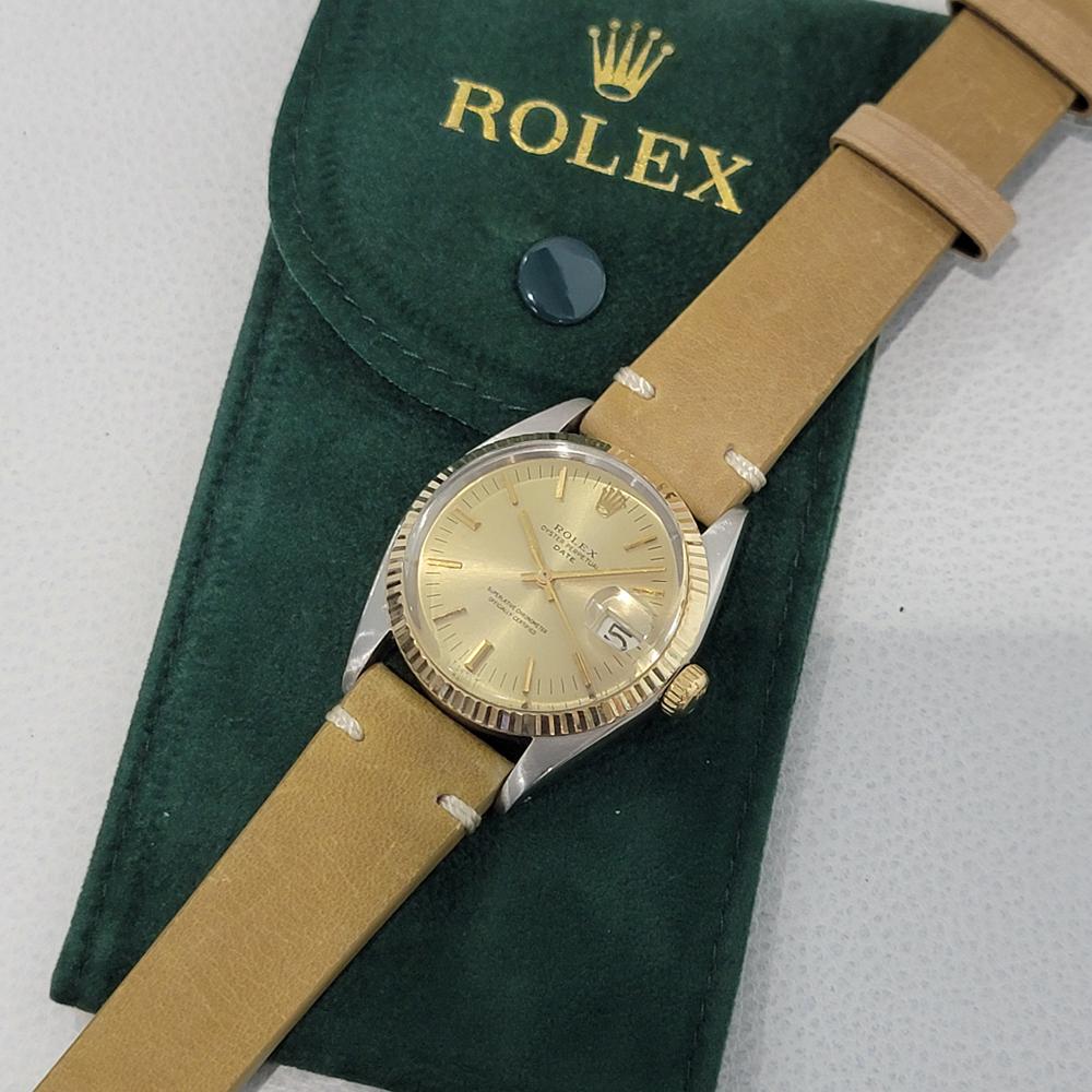 Mens Rolex Oyster Date Ref 1500 14k Gold ss Automatic 1960s w Pouch RA166T 7