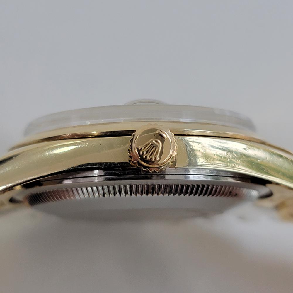 Mens Rolex Oyster Date Ref 1550 Gold Capped Automatic 1970s w Pouch RA158 In Excellent Condition In Beverly Hills, CA