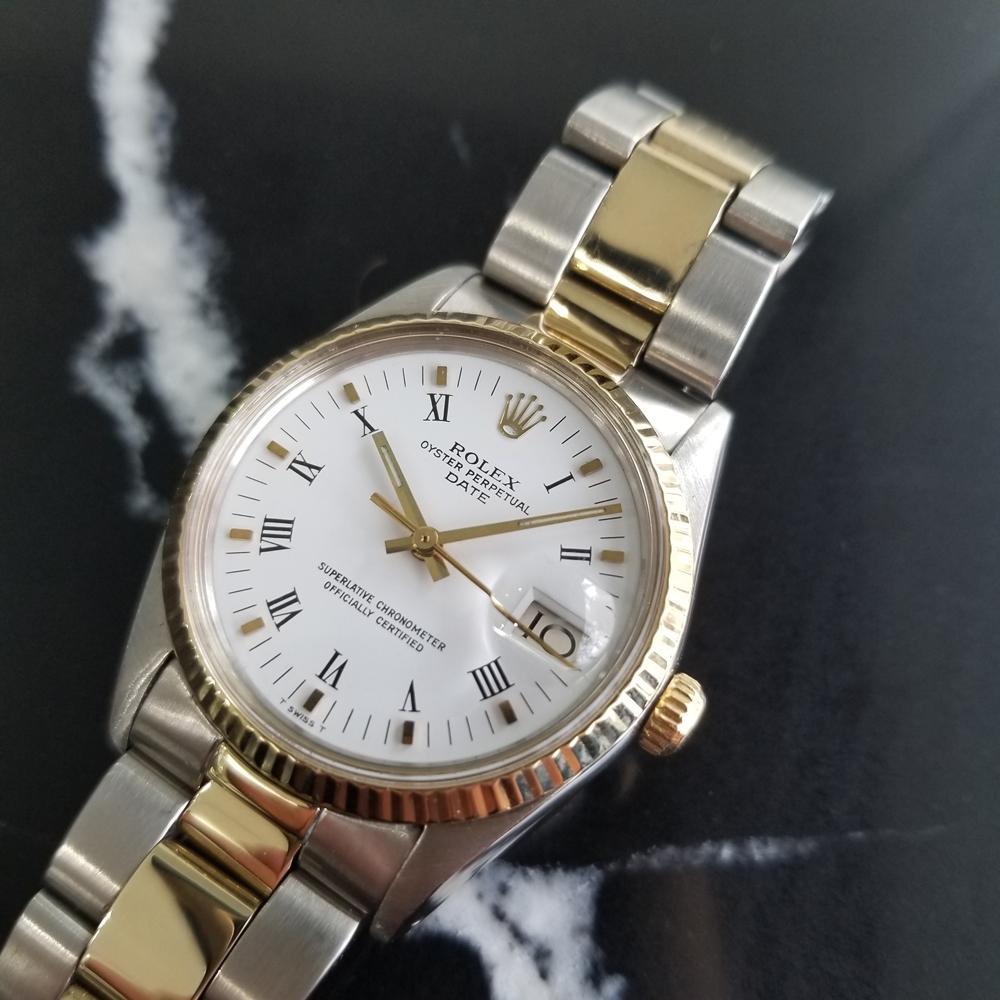 Men's Rolex Oyster Date Ref.15000 18k & SS Automatic, c.1980s Swiss RA102 In Excellent Condition In Beverly Hills, CA