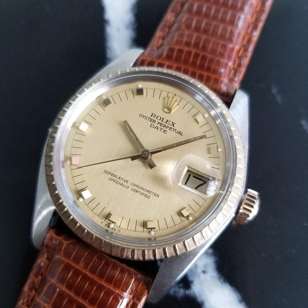 Men's Mens Rolex Oyster Date Ref.1505 14k Gold & SS Automatic c.1970s RA105BRN