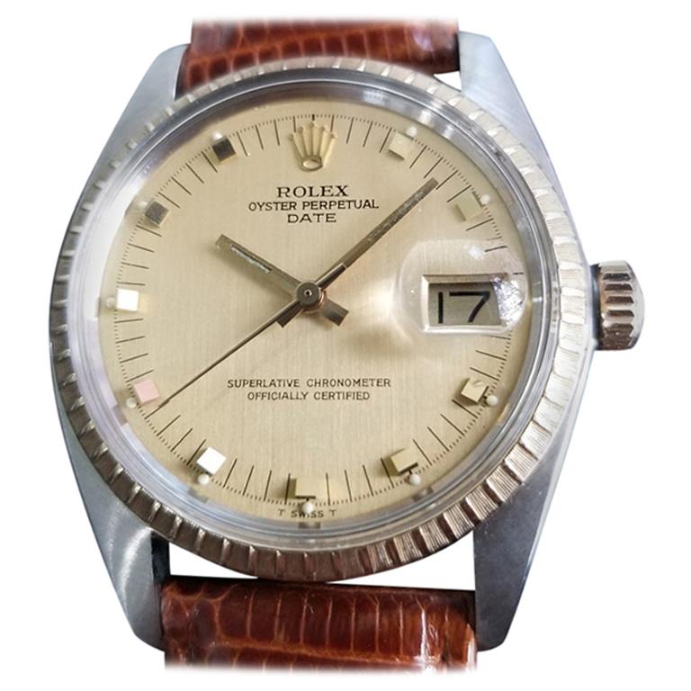 Mens Rolex Oyster Date Ref.1505 14k Gold & SS Automatic c.1970s RA105BRN