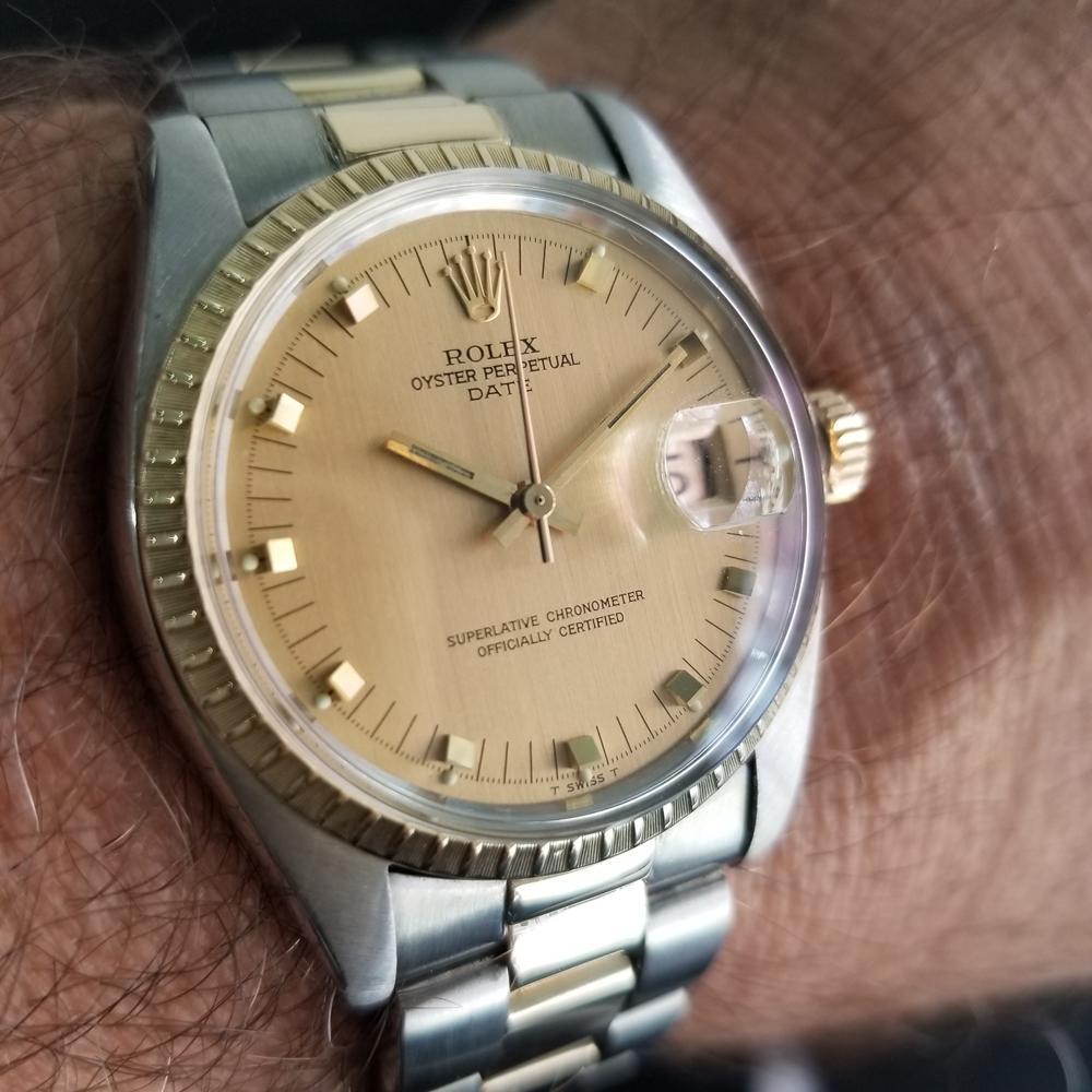 Mens Rolex Oyster Date Ref.1505 14k Gold & SS Automatic c.1970s Swiss RA105 6