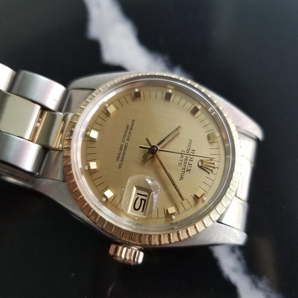 Men's Mens Rolex Oyster Date Ref.1505 14k Gold & SS Automatic c.1970s Swiss RA105