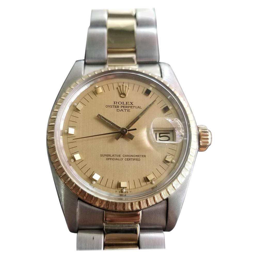Mens Rolex Oyster Date Ref.1505 14k Gold & SS Automatic c.1970s Swiss RA105
