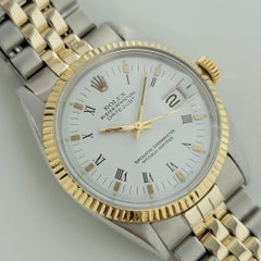 Mens Rolex Oyster Datejust 1600 14k SS Automatic 1960s Swiss Vintage RA169