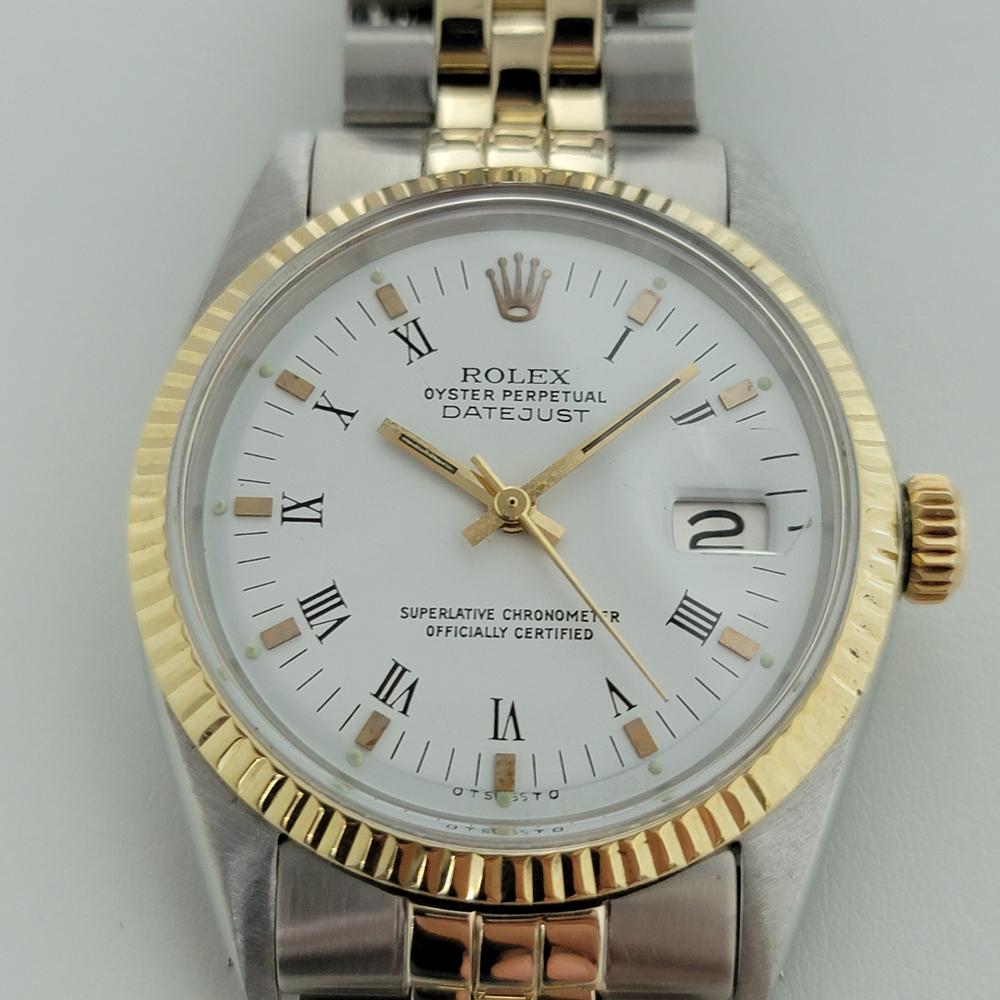 Mens Rolex Oyster Datejust 1600 14k SS Automatic 1960s Swiss Vintage RA169 In Excellent Condition In Beverly Hills, CA
