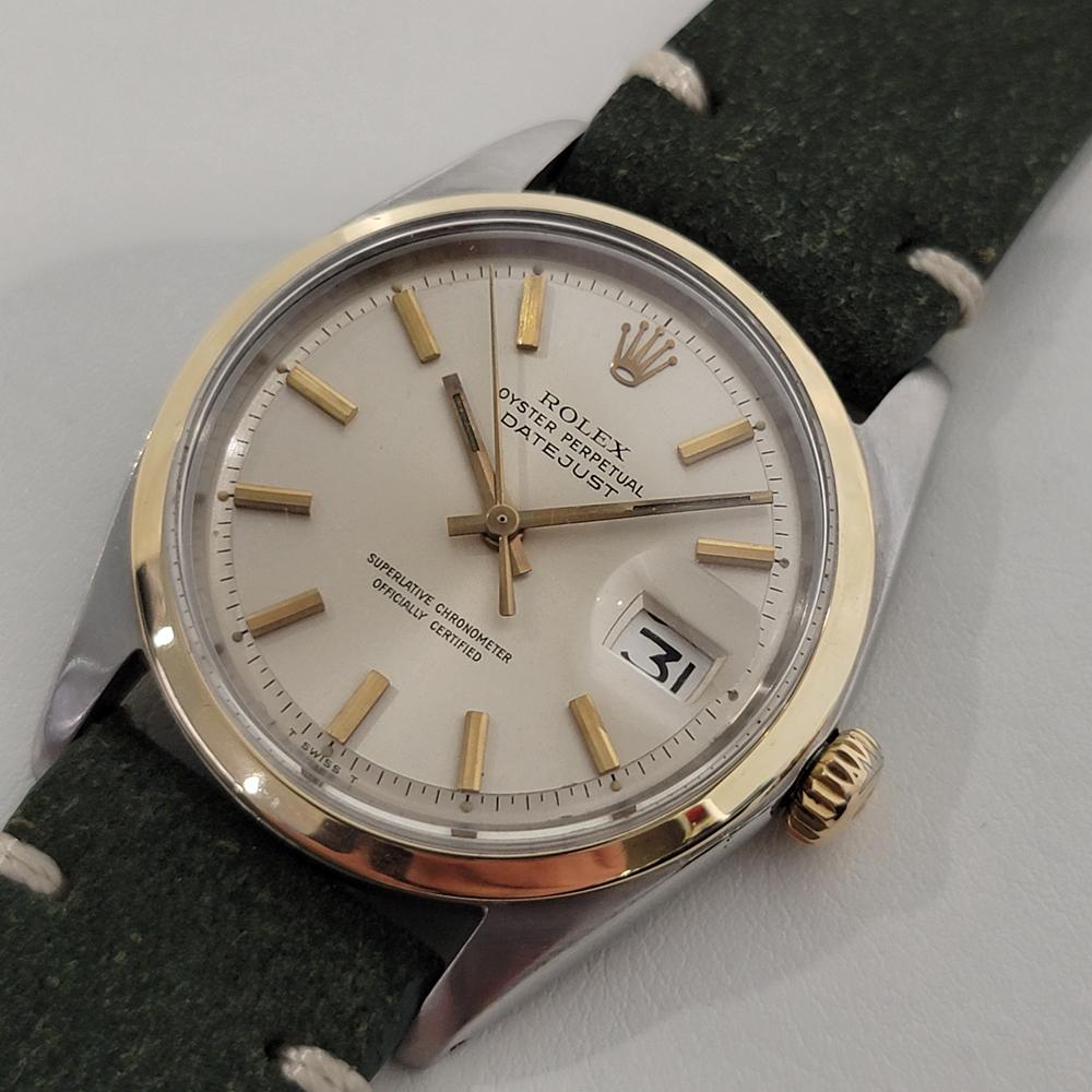 Men's Mens Rolex Oyster Datejust 1600 14k Gold Ss Automatic 1960s Swiss RA325G