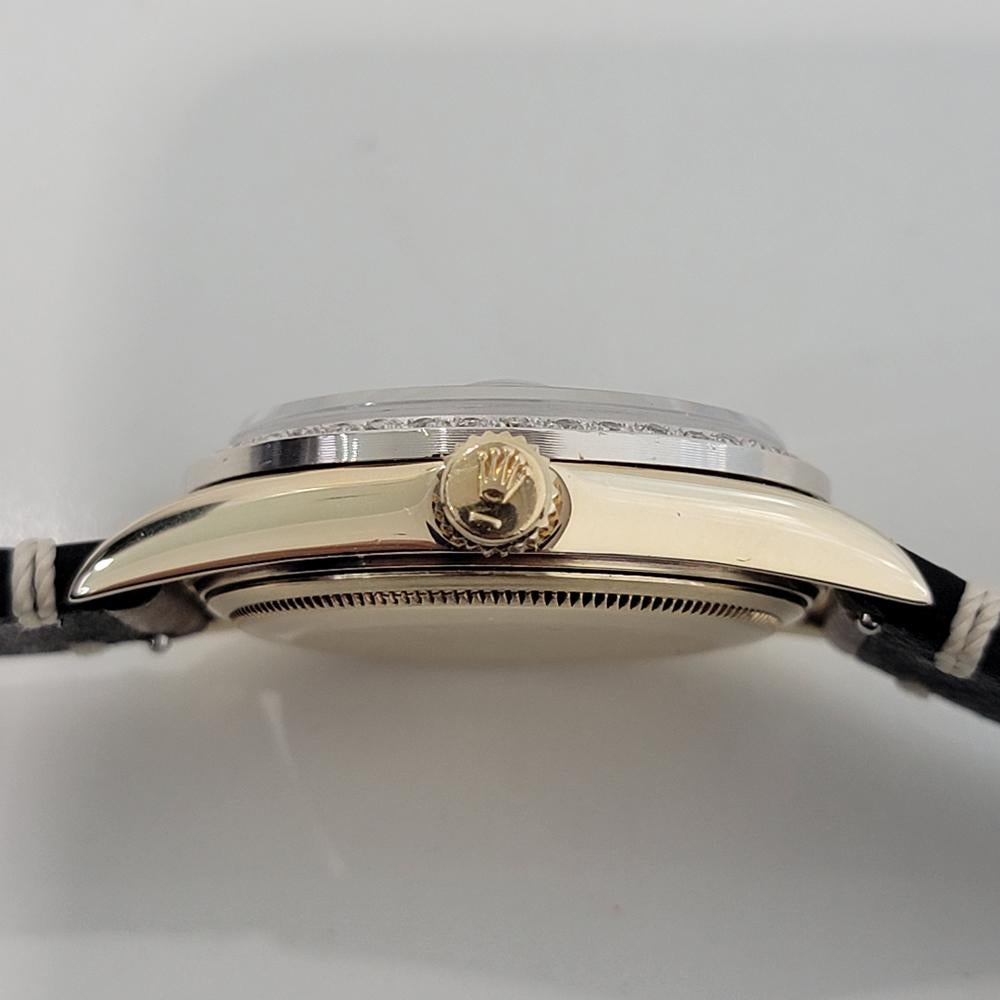 Mens Rolex Oyster Datejust 1601 14k Gold Automatic Diamond Bezel 1960s RA412 For Sale 5