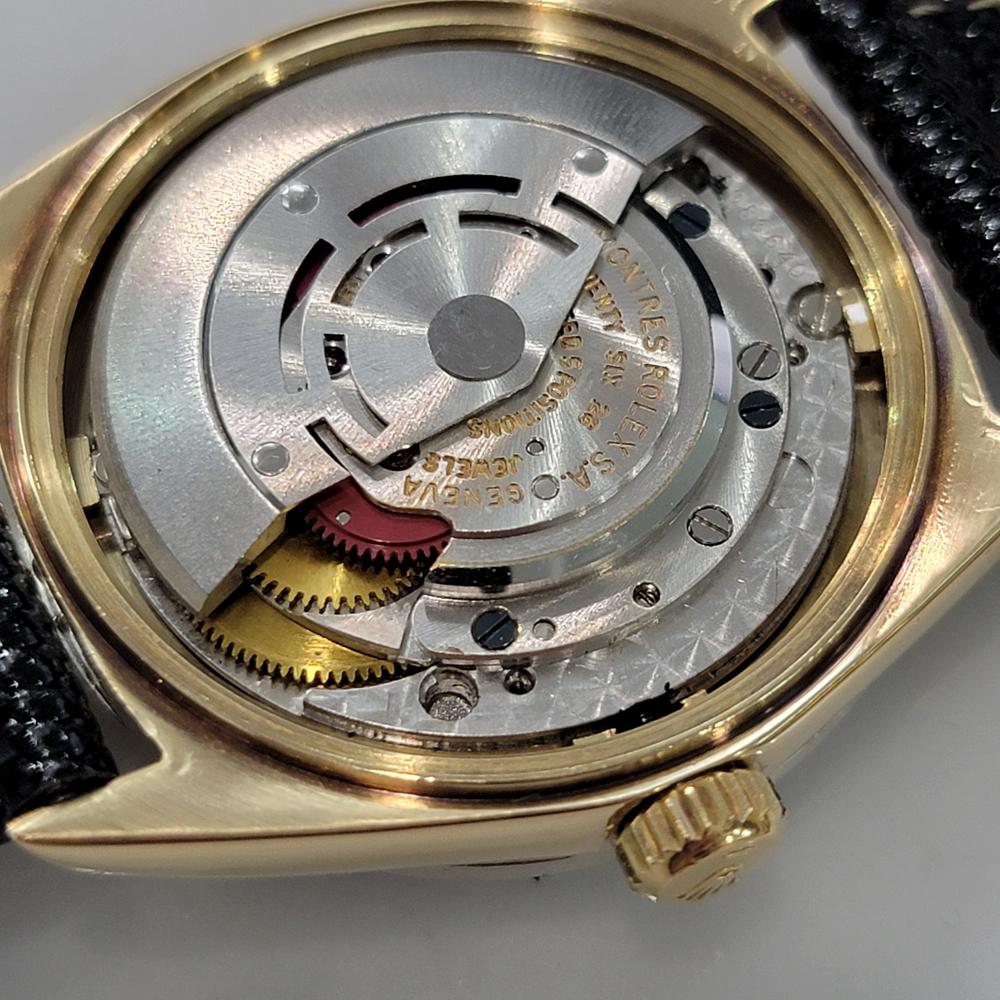 Mens Rolex Oyster Datejust 1601 14k Gold Diamond Dial Automatic 1960s RA412B For Sale 7