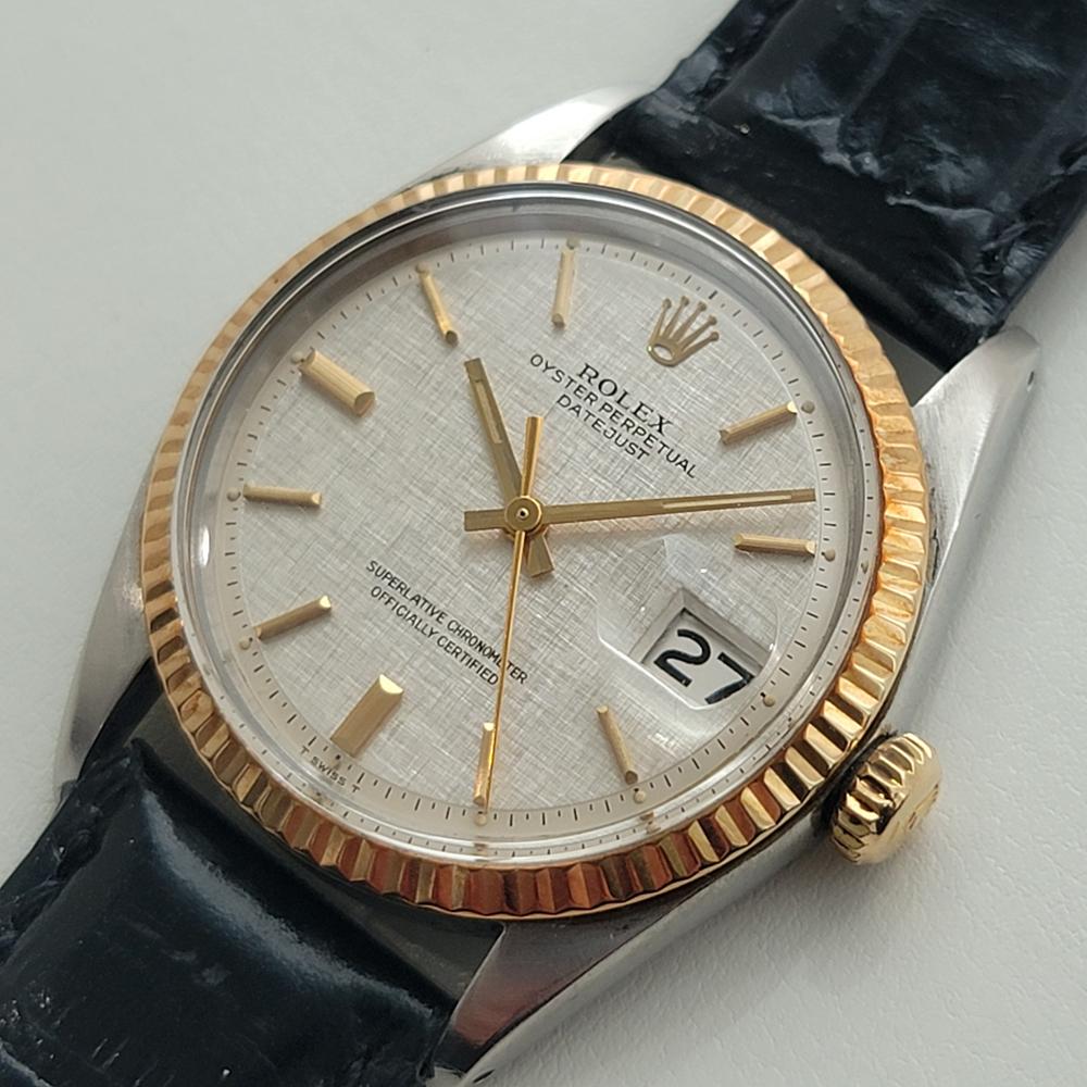 Men's Mens Rolex Oyster Datejust 1601 14k Gold SS Automatic 1970s Vintage RJC178B