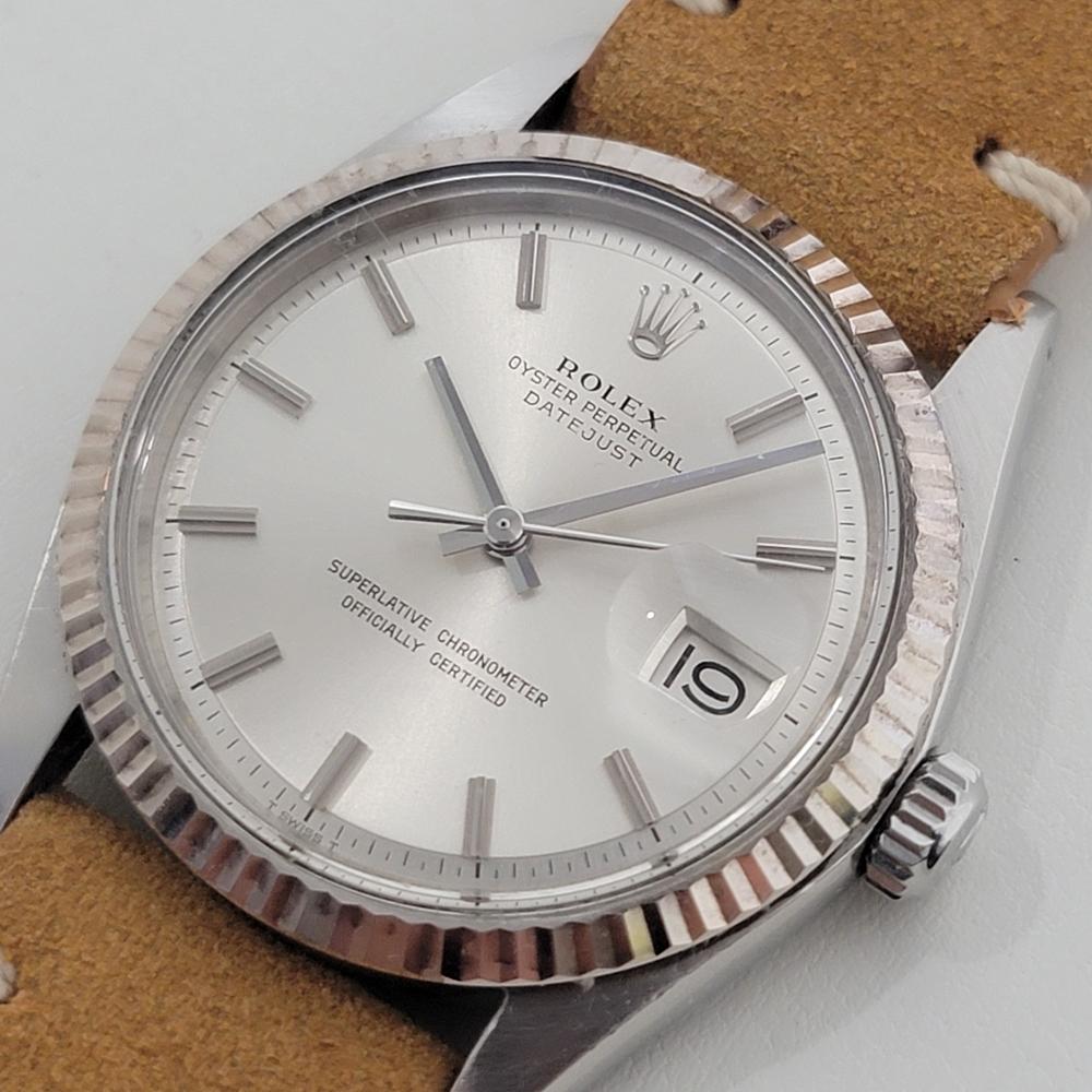 Men's Mens Rolex Oyster Datejust 1601 18k Gold SS Automatic 1970s Vintage RA338T