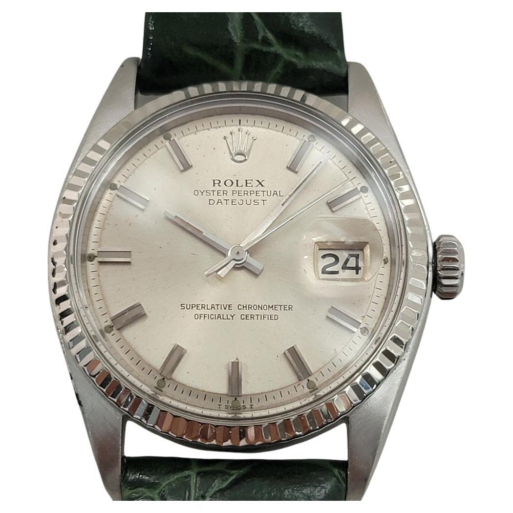 Mens Rolex Oyster Datejust 1601 18k Gold SS Automatic 1970s Vintage RA388