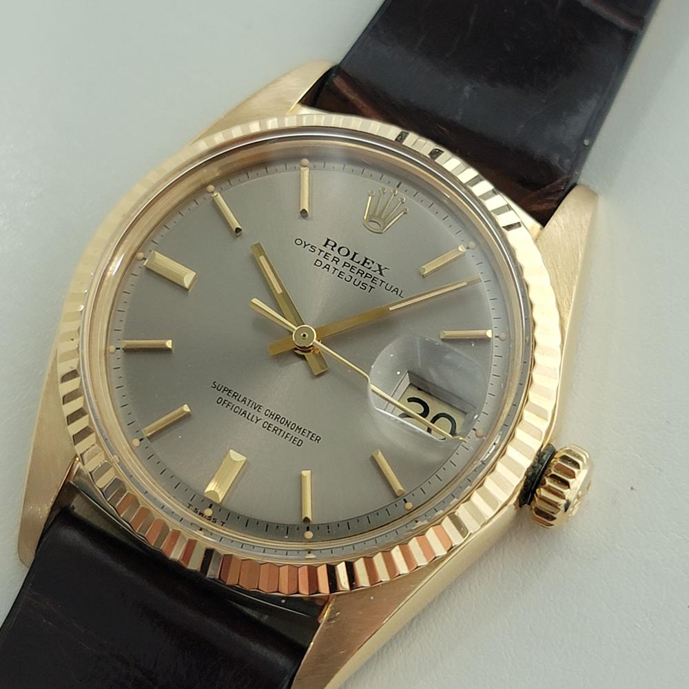Rolex Oyster Datejust 1601 Uomo Oro massiccio 18k 36m Automatico Anni '70 Svizzero NA139 1