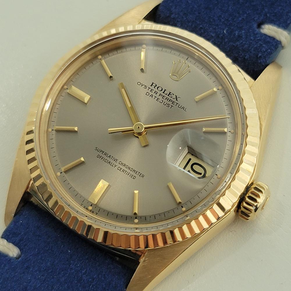 Men's Mens Rolex Oyster Datejust 1601 18k Solid Gold 36m Automatic 1970s Swiss NA139B