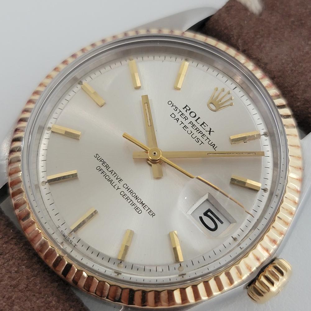 Mens Rolex Oyster Datejust 1601 18k SS 1970s Automatic Swiss Vintage RJC132 For Sale 9