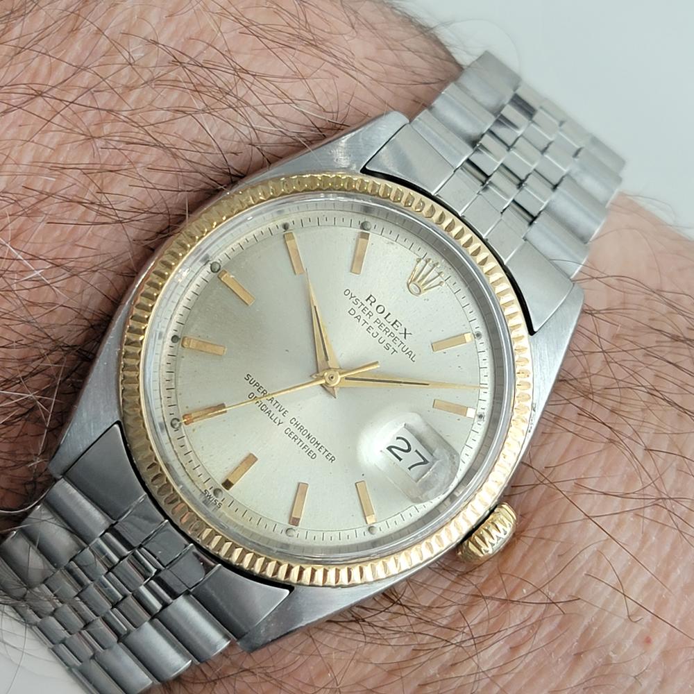 Mens Rolex Oyster Datejust 1601 18k SS Automatic 1960s Swiss Vintage RA254 For Sale 5