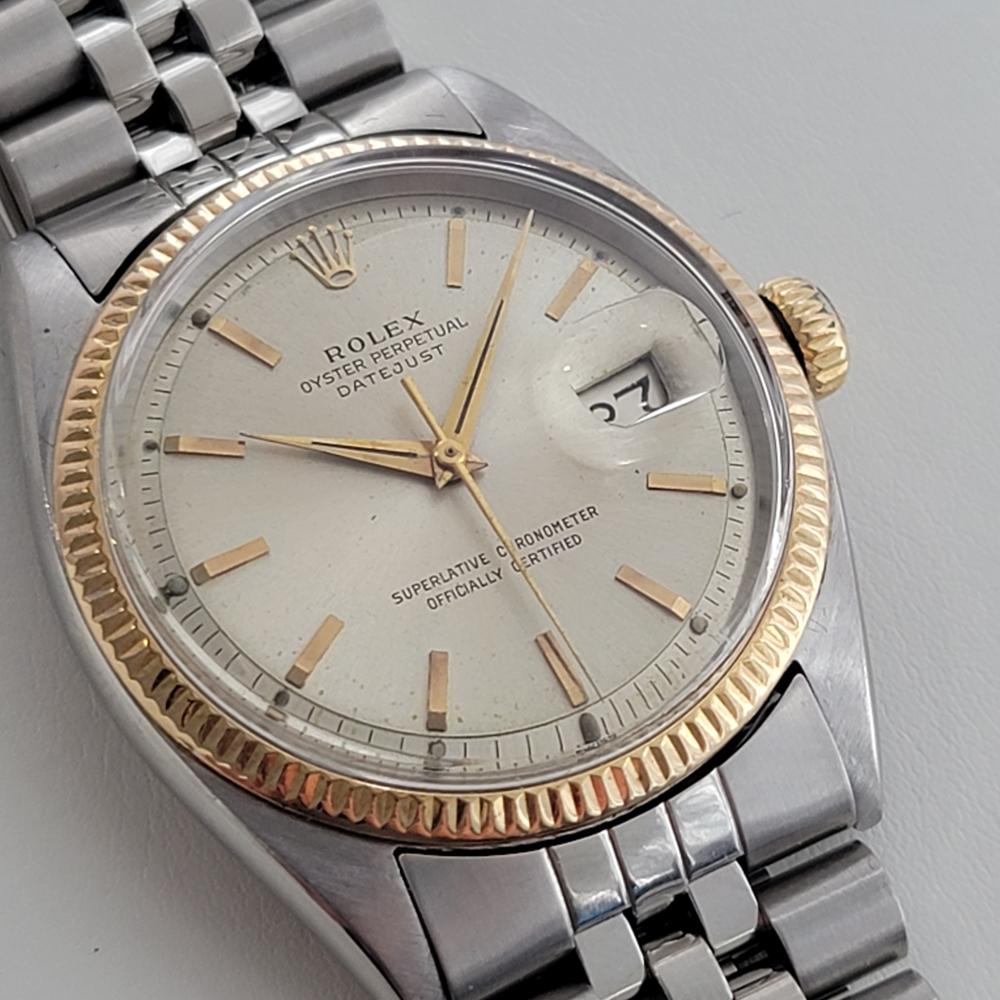 Herren Rolex Oyster Datejust 1601 18k SS Automatik 1960er Jahre Schweizer Vintage RA254 im Zustand „Hervorragend“ in Beverly Hills, CA