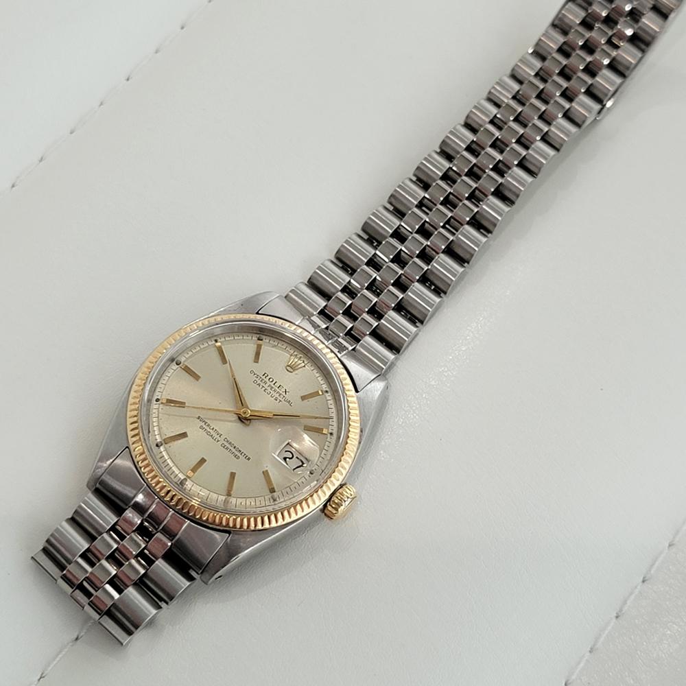 Herren Rolex Oyster Datejust 1601 18k SS Automatik 1960er Jahre Schweizer Vintage RA254 1