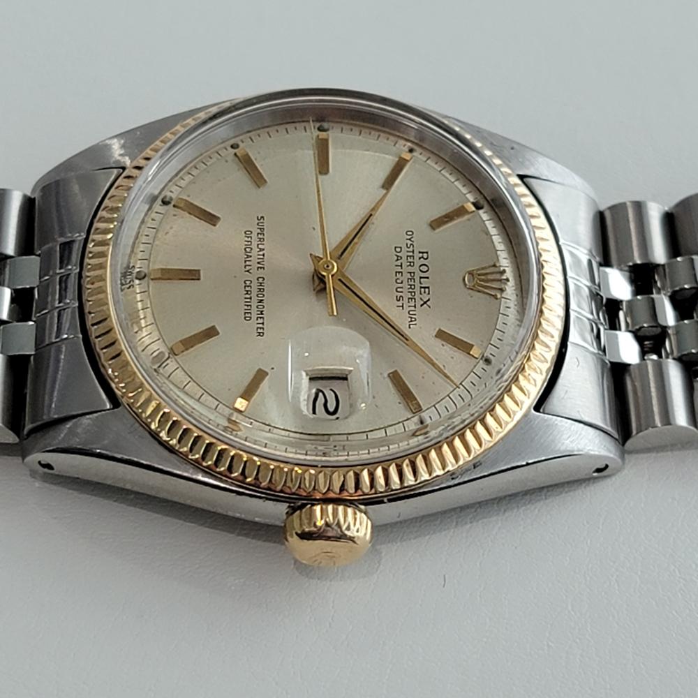 Mens Rolex Oyster Datejust 1601 18k SS Automatic 1960s Swiss Vintage RA254 In Excellent Condition For Sale In Beverly Hills, CA