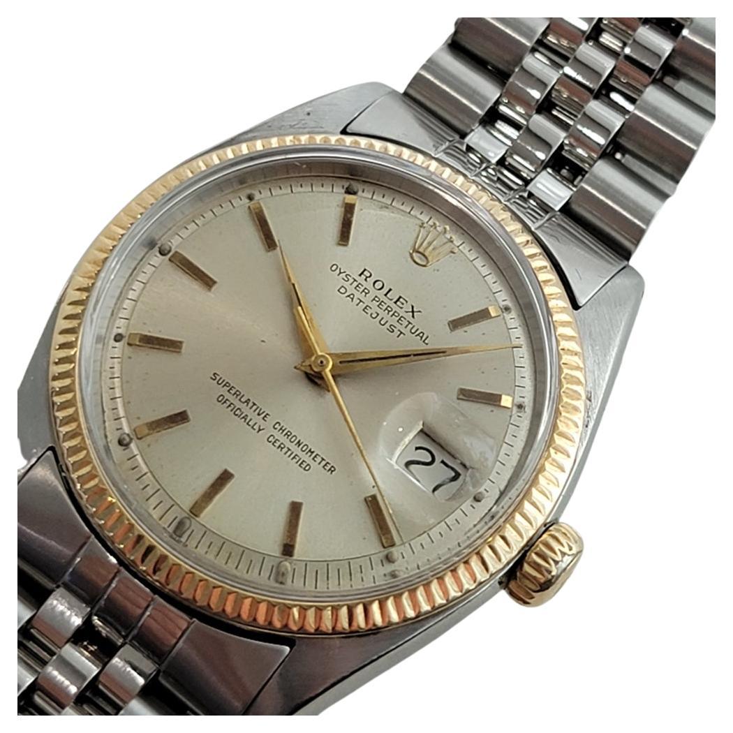 Mens Rolex Oyster Datejust 1601 18k SS Automatic 1960s Swiss Vintage RA254