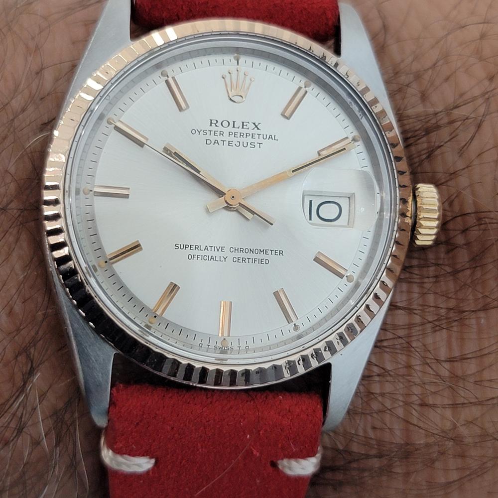 Mens Rolex Oyster Datejust 1601 18k SS Automatic 1960s Swiss Vintage RJC159 For Sale 8