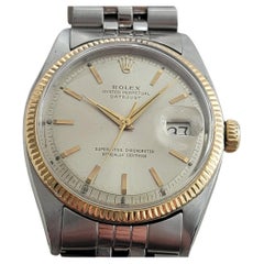 Mens Rolex Oyster Datejust 1601 18k SS Automatic 1960s Vintage Swiss RA254