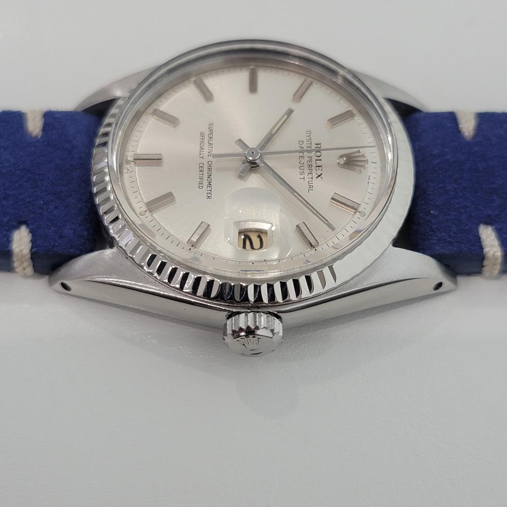 Mens Rolex Oyster Datejust 1601 18k SS Automatic 1960s Vintage Swiss RJC175 In Excellent Condition In Beverly Hills, CA