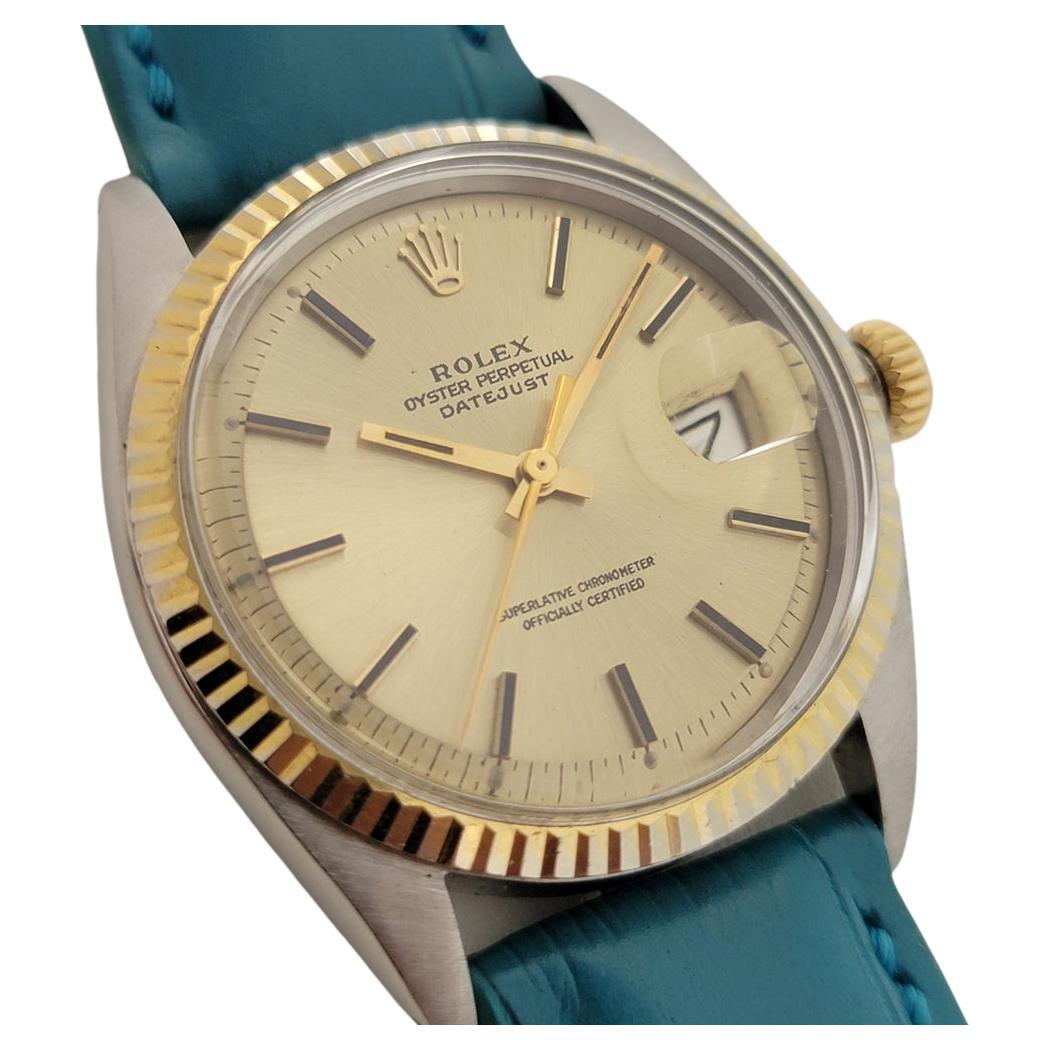 Mens Rolex Oyster Datejust 1601 18k SS Automatic 1970s Swiss Vintage RA170 For Sale