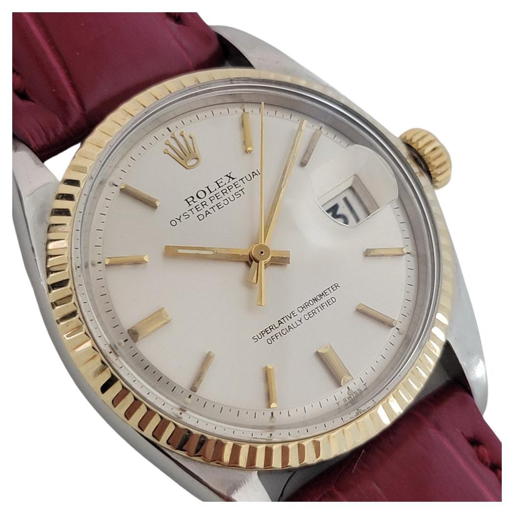 Mens Rolex Oyster Datejust 1601 18k SS Automatic 1970s Swiss Vintage RJC189 For Sale