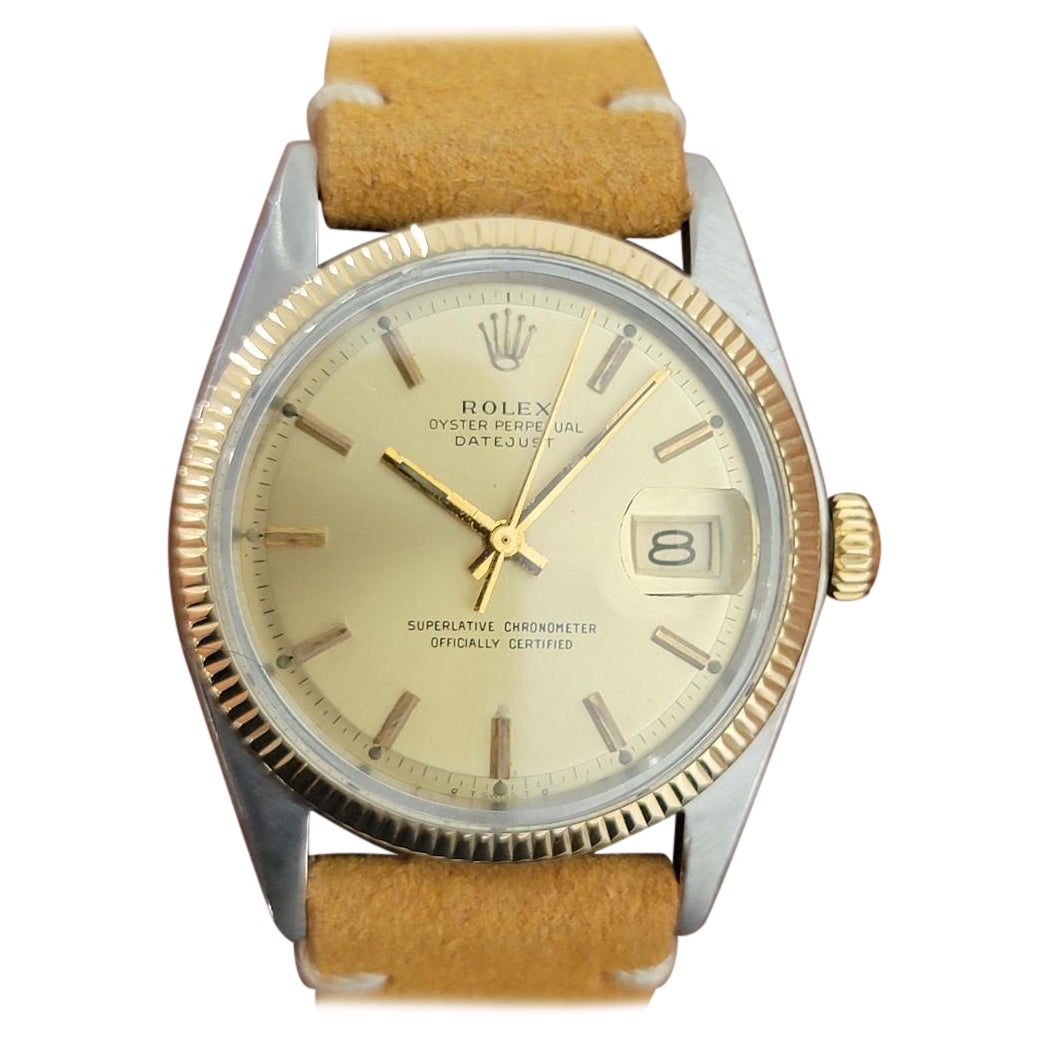 Mens Rolex Oyster Datejust 1601 18k SS Automatic 1970s Vintage Swiss RA228