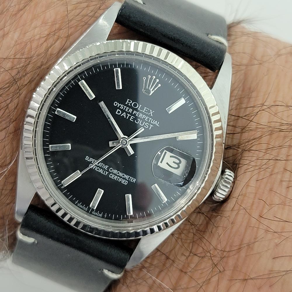 Mens Rolex Oyster Datejust 1601 18k White Gold SS Automatic 1960s RA284 For Sale 6