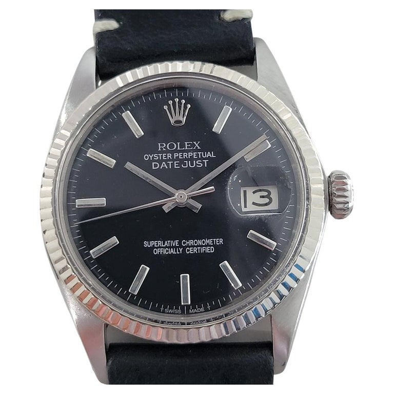 Mens Rolex Oyster Datejust 1601 18k White Gold SS Automatic 1960s RA284 For Sale at 1stDibs | rolex 1601, men's oyster perpetual datejust, rolex 1601 dial
