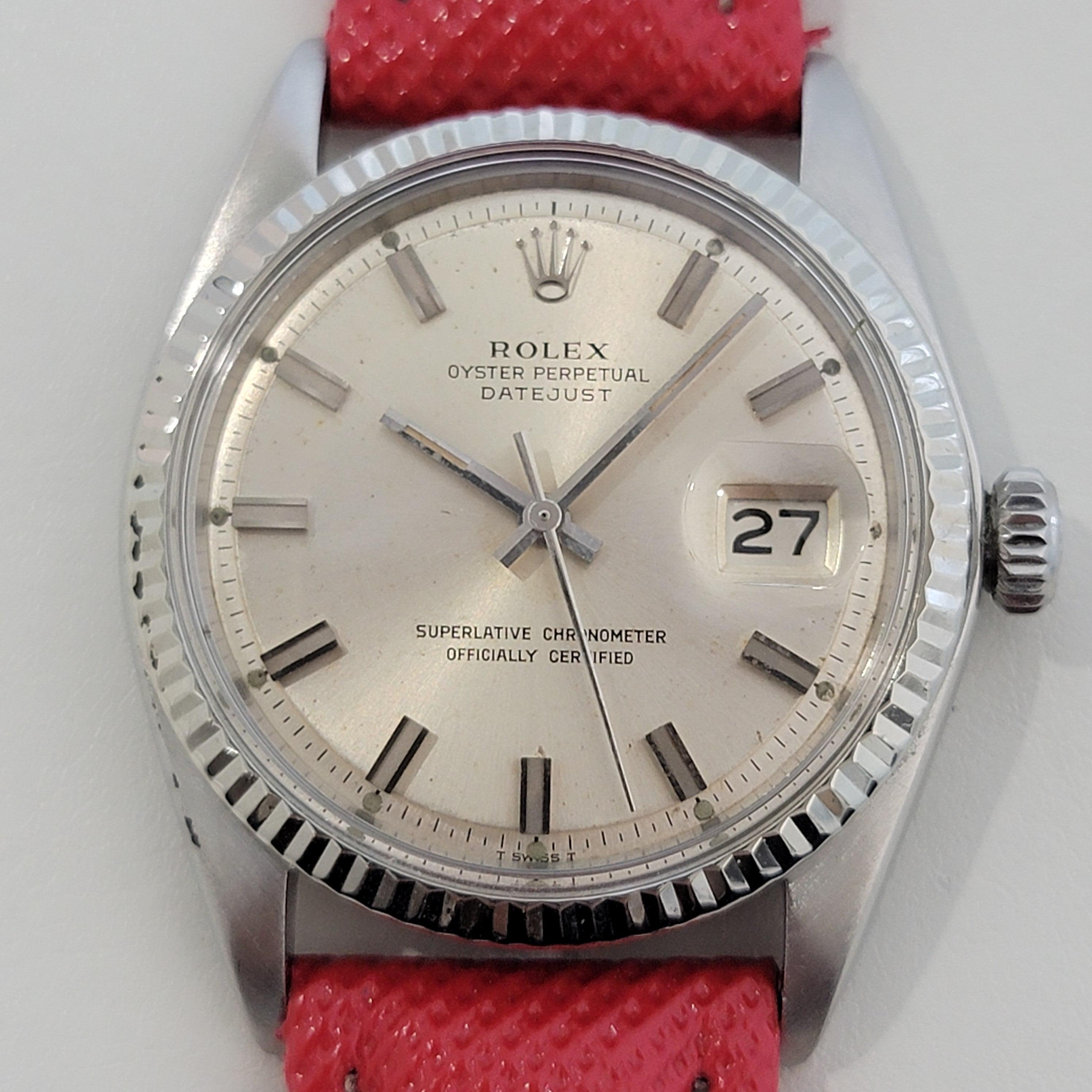 Mens Rolex Oyster Datejust 1601 18k White Gold SS Automatic 1970s Vintage RA388R en Excelente Estado en Beverly Hills, CA