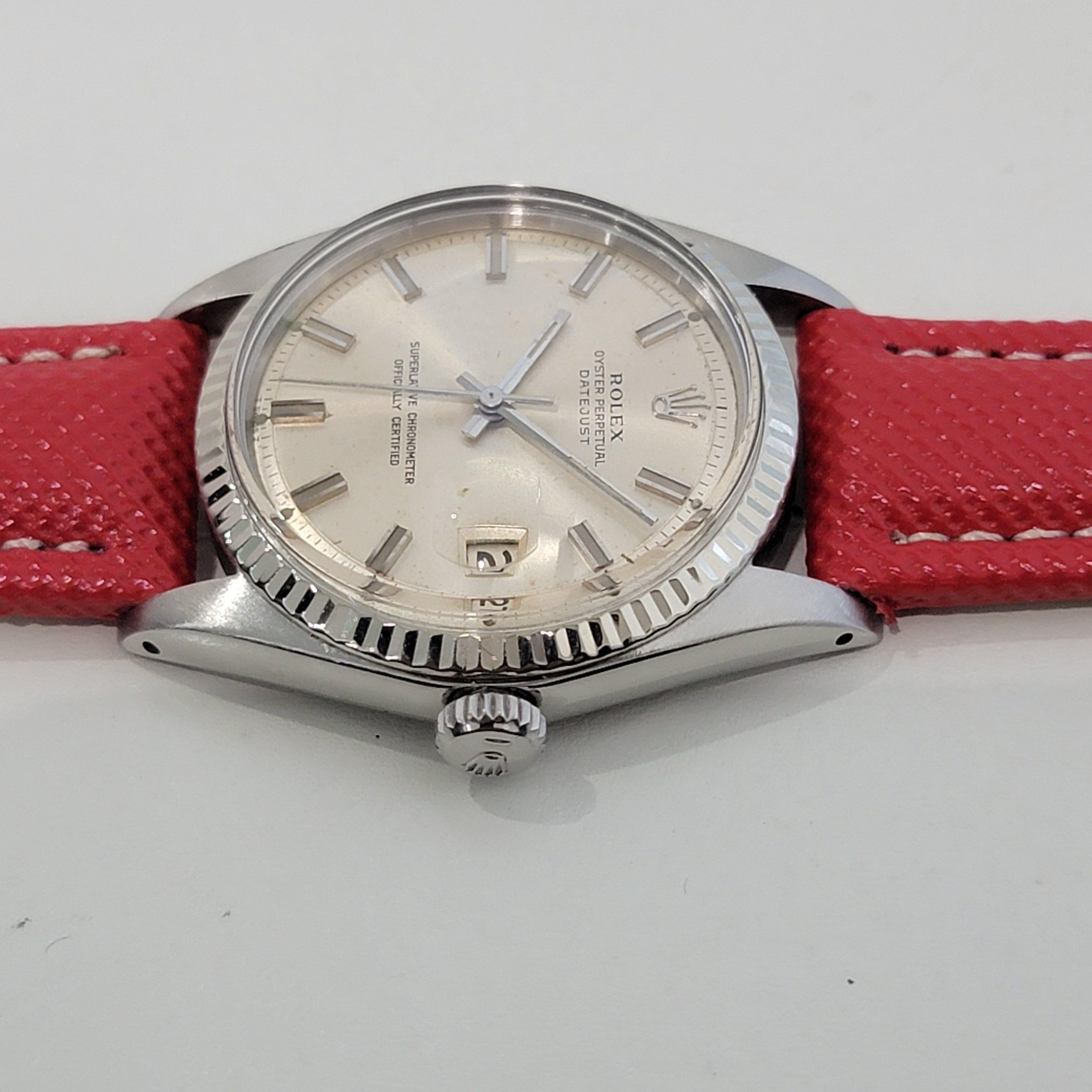 Mens Rolex Oyster Datejust 1601 18k White Gold SS Automatic 1970s Vintage RA388R 1