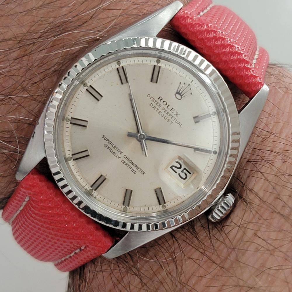 Mens Rolex Oyster Datejust 1601 18k White Gold SS Automatic 1970s Vintage RA388R 9